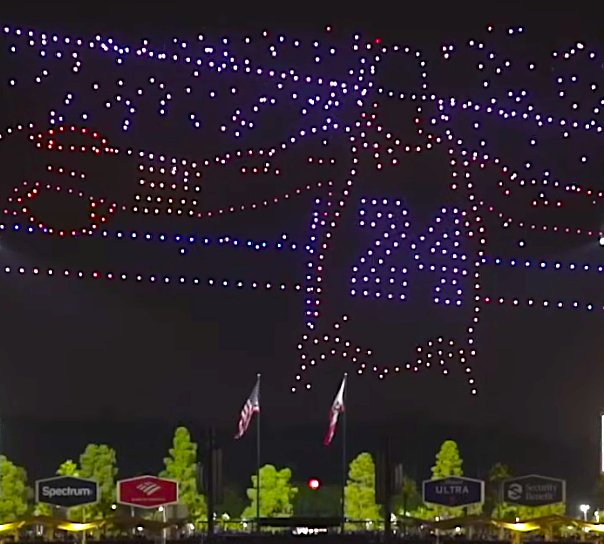 Dodgers Celebrate Kobe Bryant On Lakers Night With Drone Show