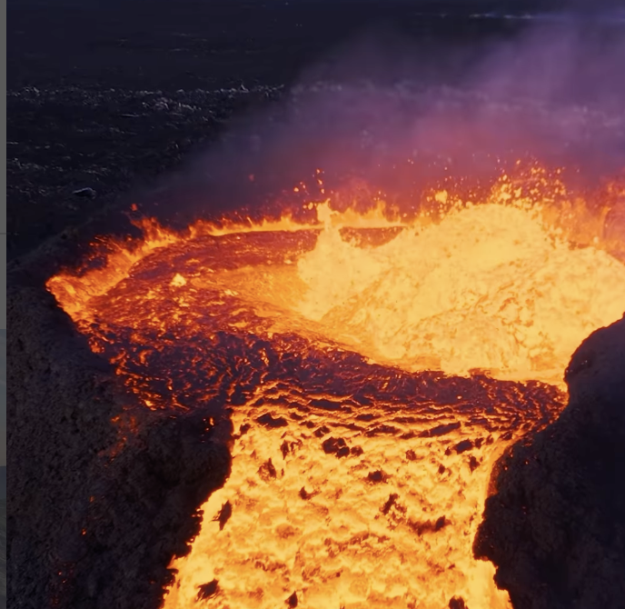 Drone Captures Iceland Volcano Eruption