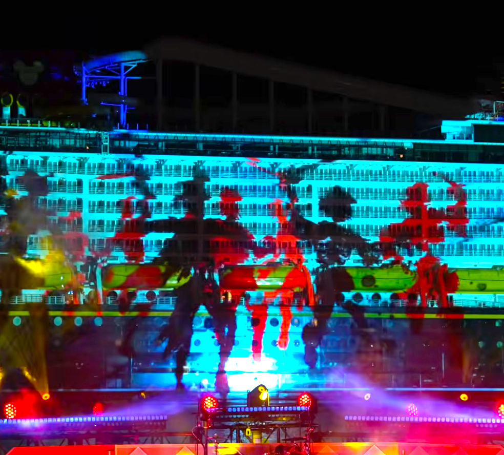 Disney Christens its new ship with drone show